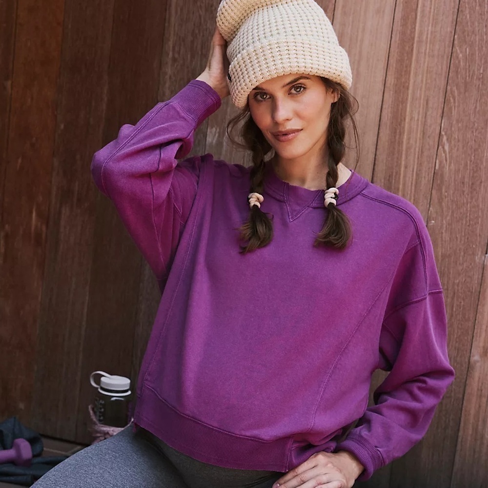NWT NEW Free People Movement x Hatch intercept pullover in purple - Picture 2 of 6